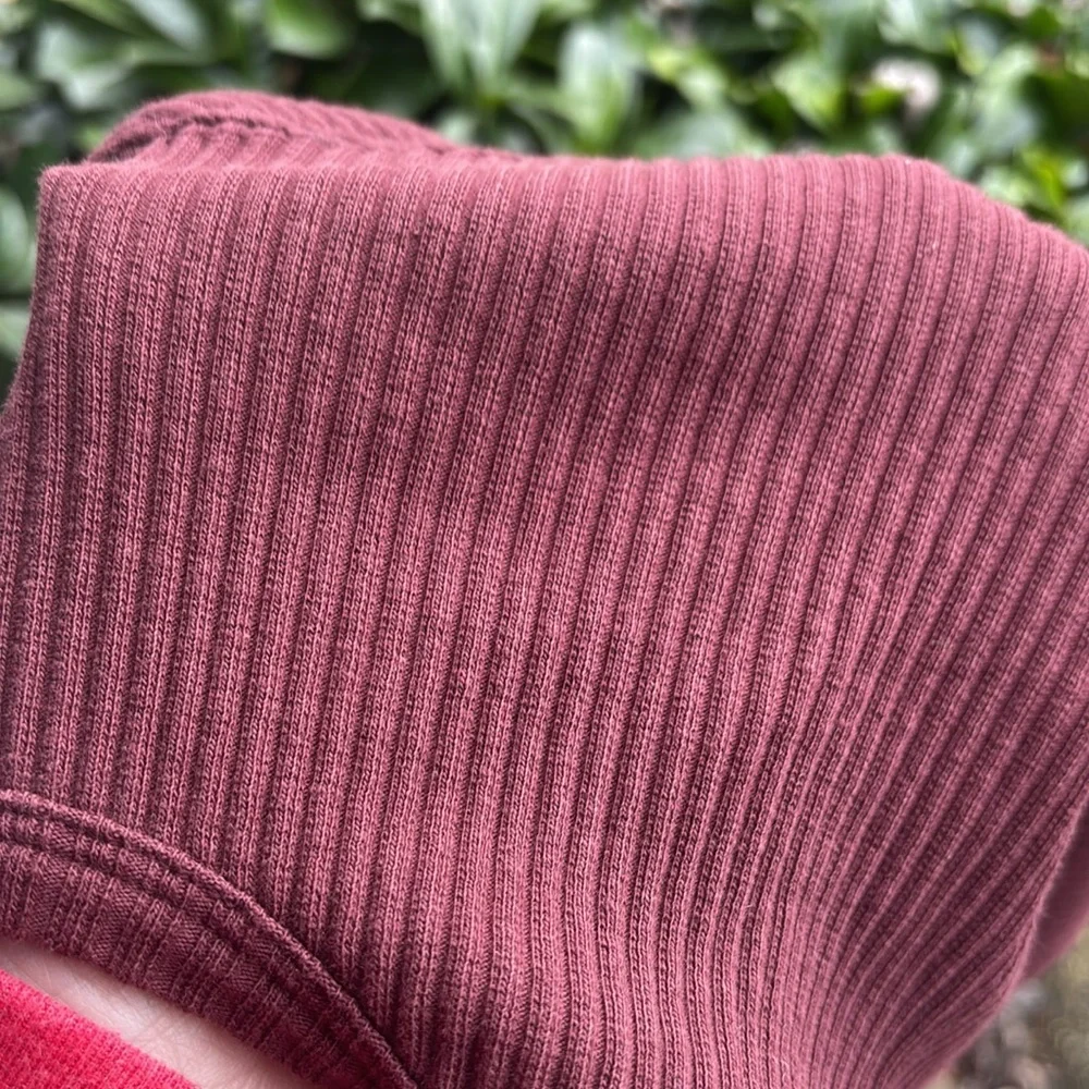 Free People Burgundy Cropped Ribbed Tank Top with Cutouts Size XS‎